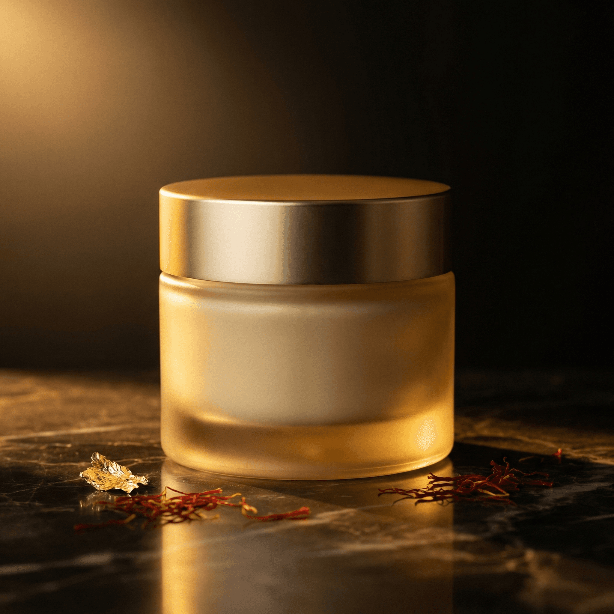 Mubadira Velvet Creme luxury face moisturizer in gold jar