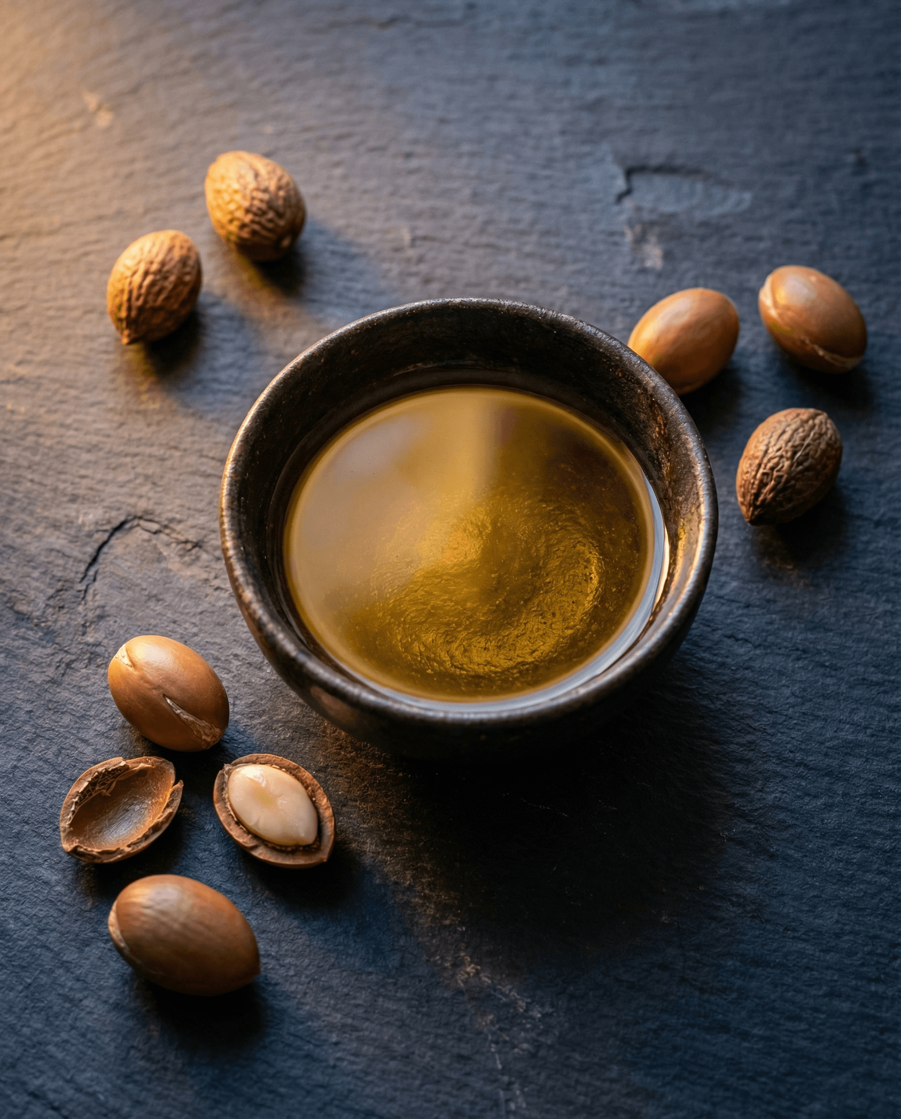 Argan nuts and cold-pressed argan oil