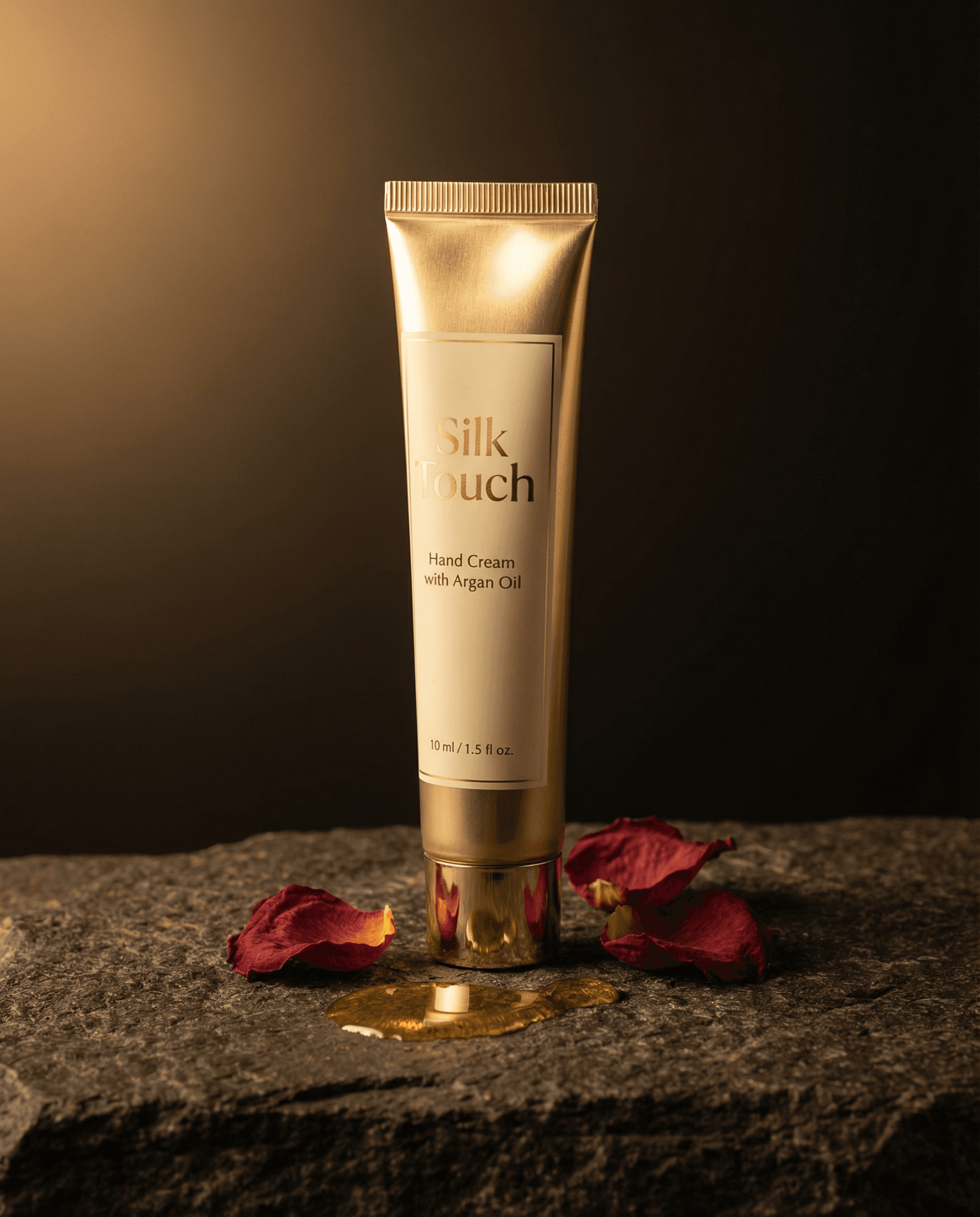 Mubadira Silk Touch hand cream in gold tube